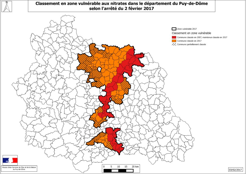 Cartographie Zone Vulnérable 63 Puy-de-Dôme